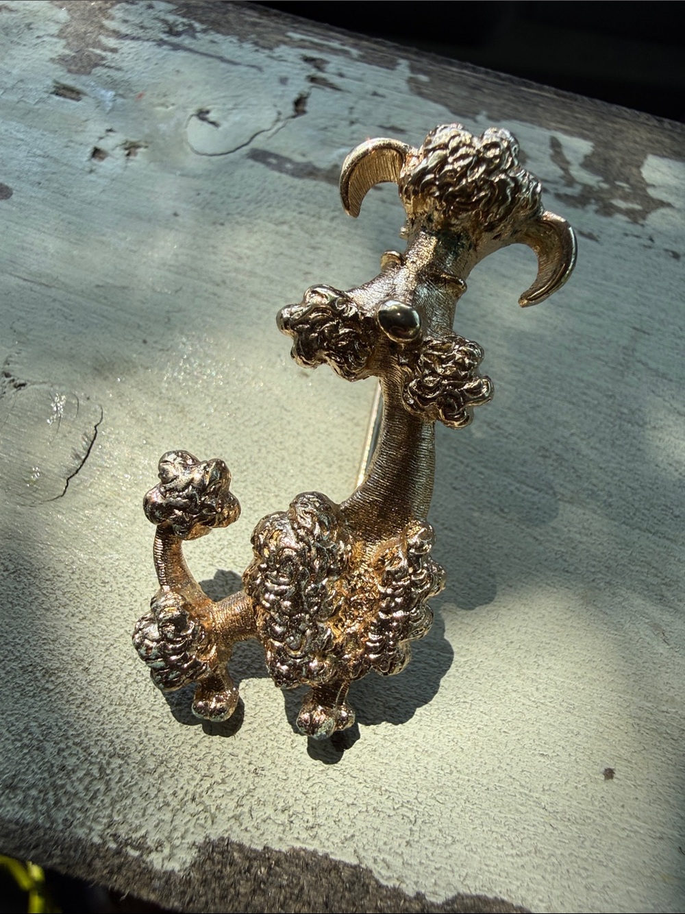 Vintage Avon Gold-Tone Poodle Brooch Pin